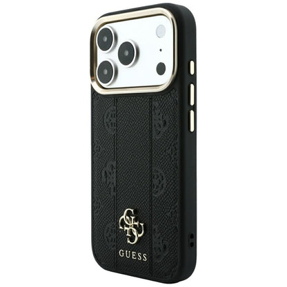 MagSafe futrola za Apple iPhone 18 Pro Max / 17 Pro Max, Guess, Stripe Peony 4G, Crna