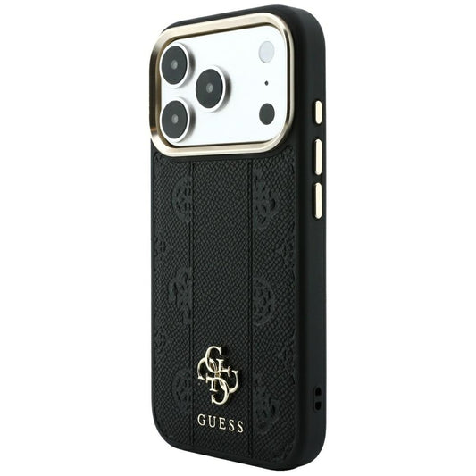 MagSafe futrola za Apple iPhone 18 Pro Max / 17 Pro Max, Guess, Stripe Peony 4G, Crna