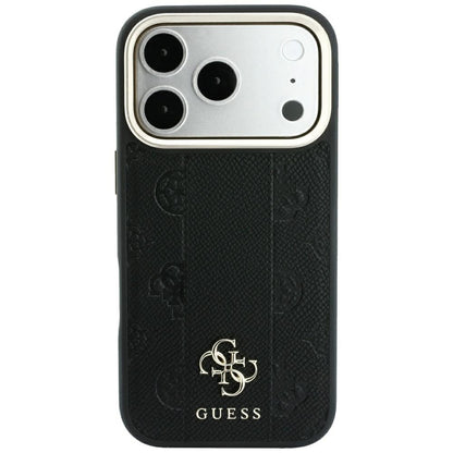 MagSafe futrola za Apple iPhone 18 Pro Max / 17 Pro Max, Guess, Stripe Peony 4G, Crna