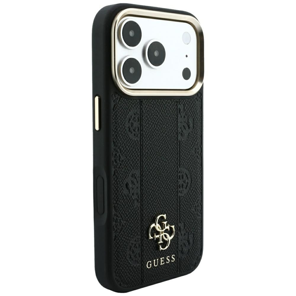 MagSafe futrola za Apple iPhone 18 Pro Max / 17 Pro Max, Guess, Stripe Peony 4G, Crna