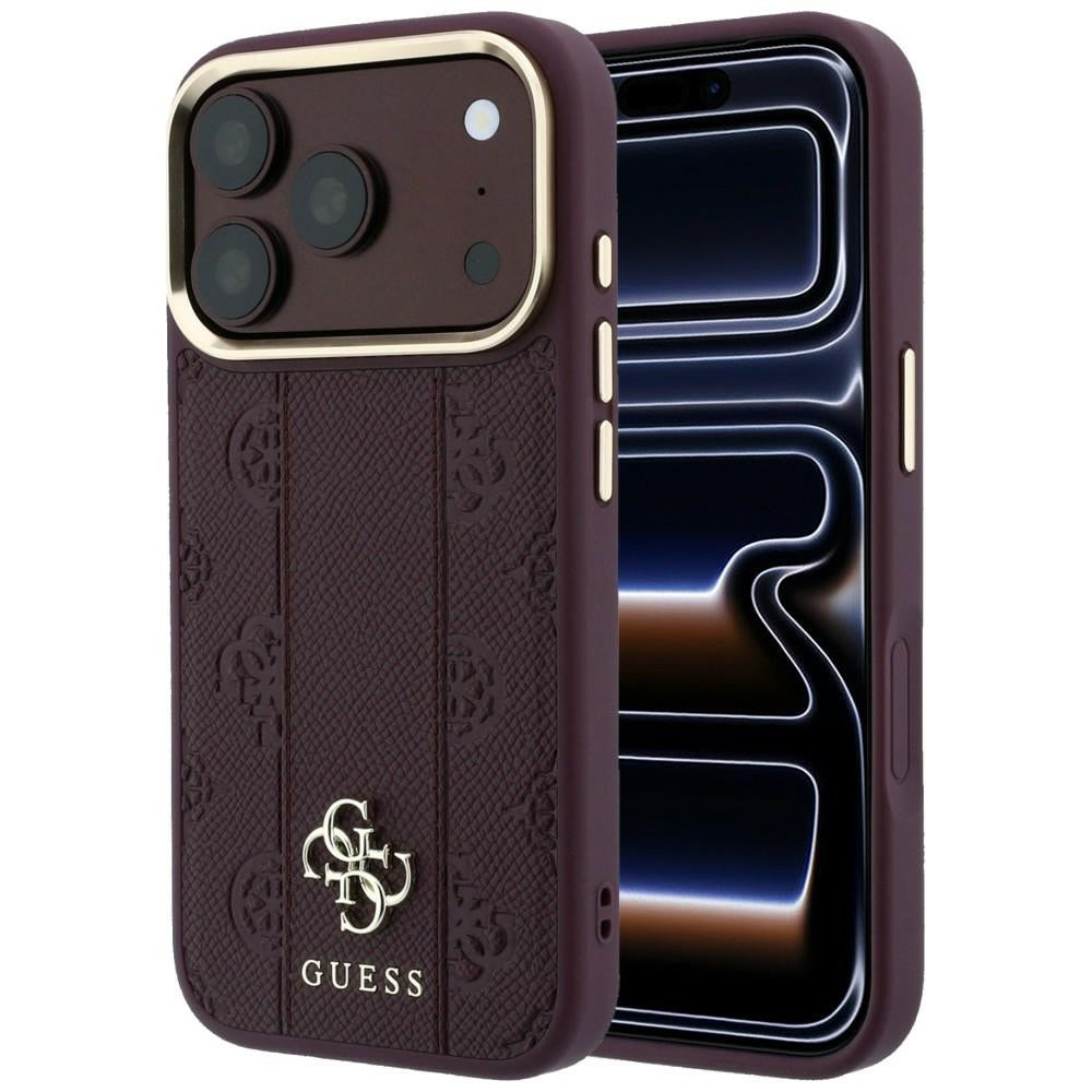 MagSafe futrola za Apple iPhone 18 Pro Max / 17 Pro Max, Guess, Stripe Peony 4G, Bordo