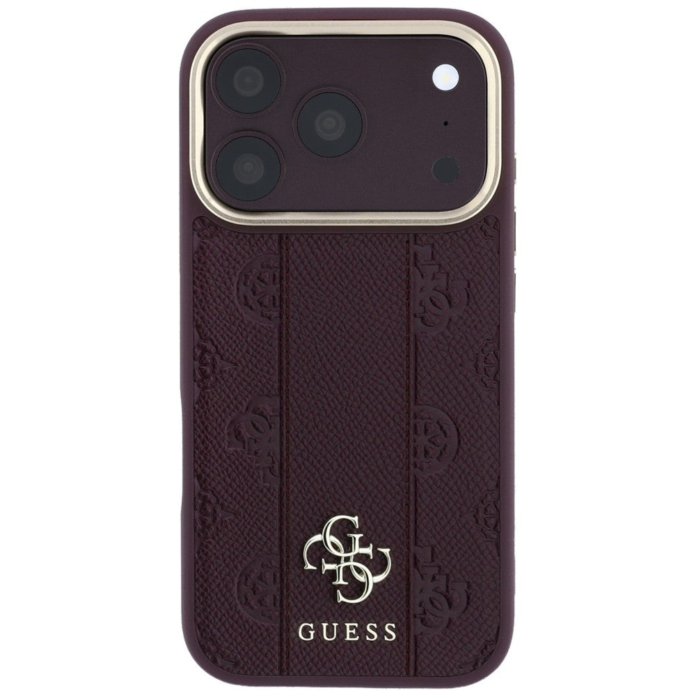 MagSafe futrola za Apple iPhone 18 Pro Max / 17 Pro Max, Guess, Stripe Peony 4G, Bordo