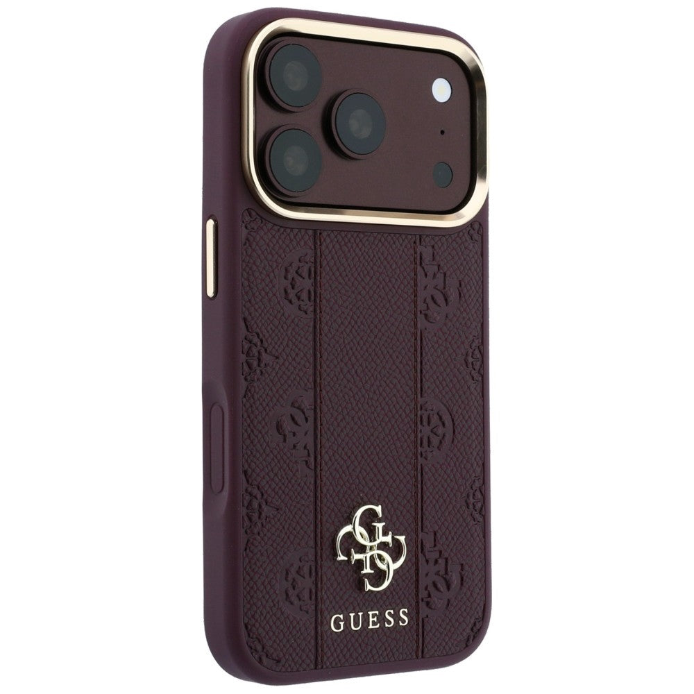 MagSafe futrola za Apple iPhone 18 Pro Max / 17 Pro Max, Guess, Stripe Peony 4G, Bordo
