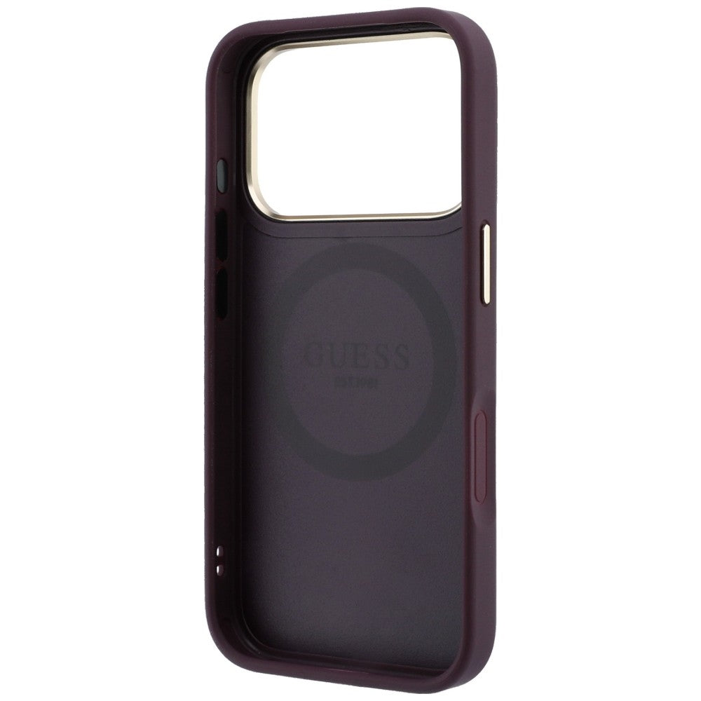 MagSafe futrola za Apple iPhone 18 Pro Max / 17 Pro Max, Guess, Stripe Peony 4G, Bordo