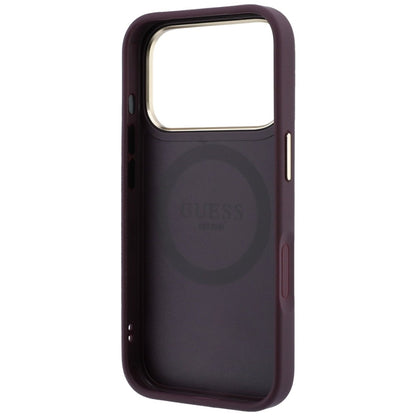 MagSafe futrola za Apple iPhone 18 Pro Max / 17 Pro Max, Guess, Stripe Peony 4G, Bordo