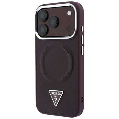 MagSafe maska za Apple iPhone 18 Pro Max / 17 Pro Max, Guess, Triangle Logo, bordo