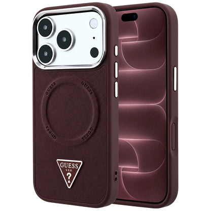 MagSafe maska za Apple iPhone 18 Pro Max / 17 Pro Max, Guess, Triangle Logo, bordo