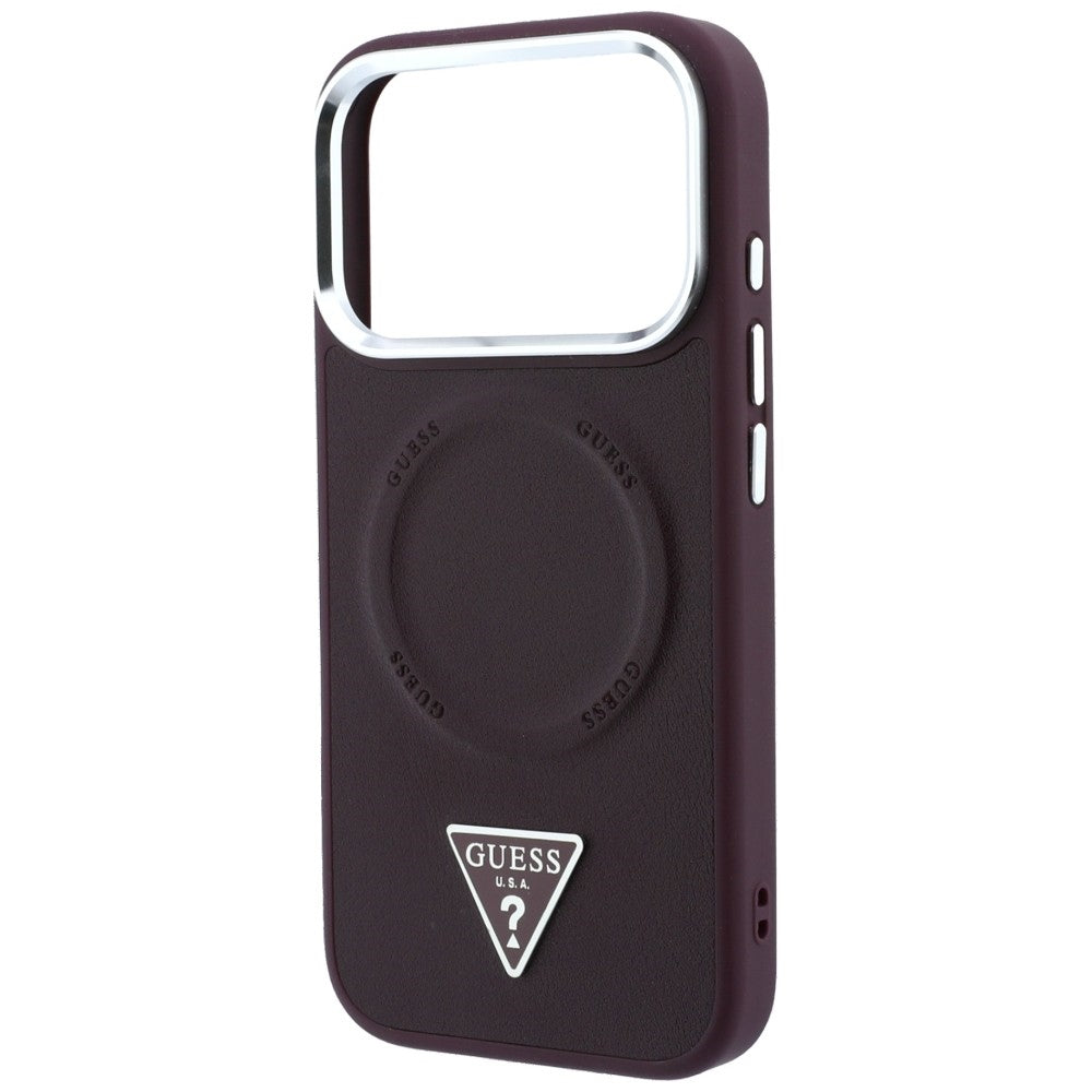 MagSafe maska za Apple iPhone 18 Pro Max / 17 Pro Max, Guess, Triangle Logo, bordo