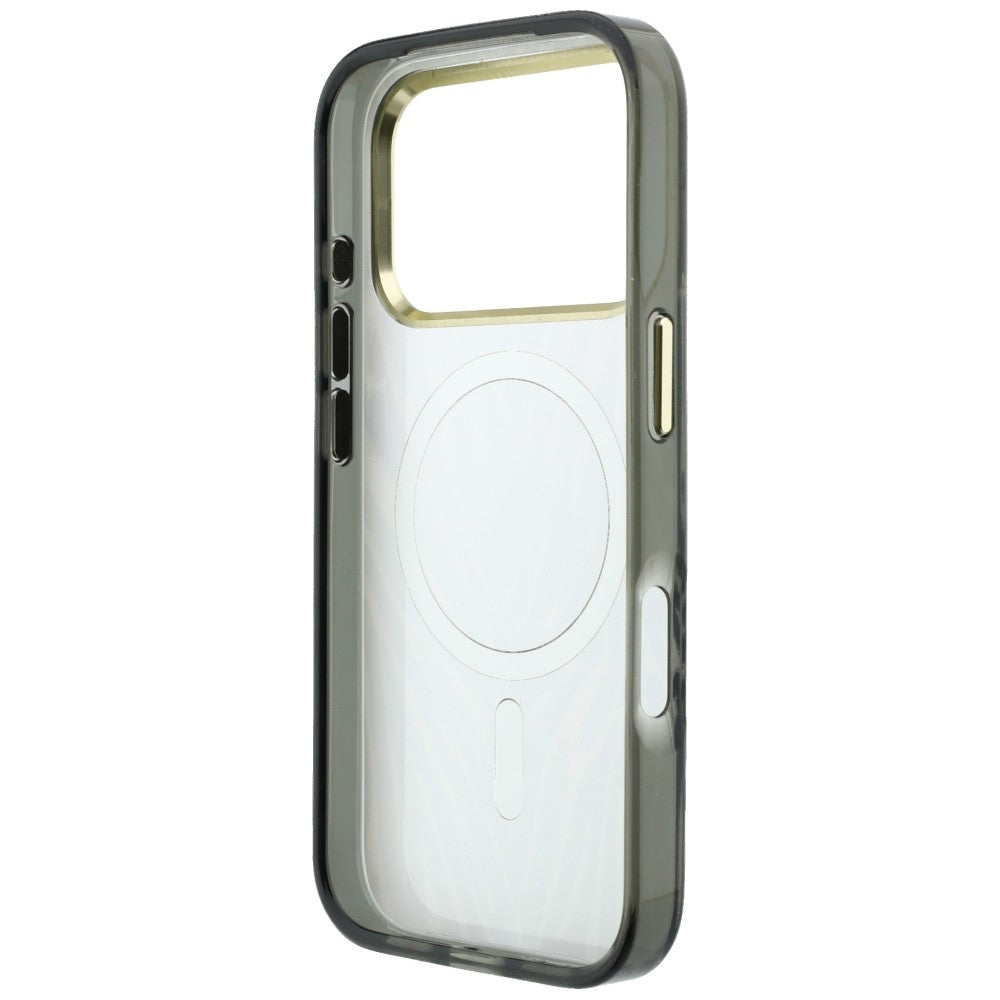 MagSafe futrola za Apple iPhone 18 Pro Max / 17 Pro Max, Guess, Zebra Glitter Triangle Logo, Srebrna