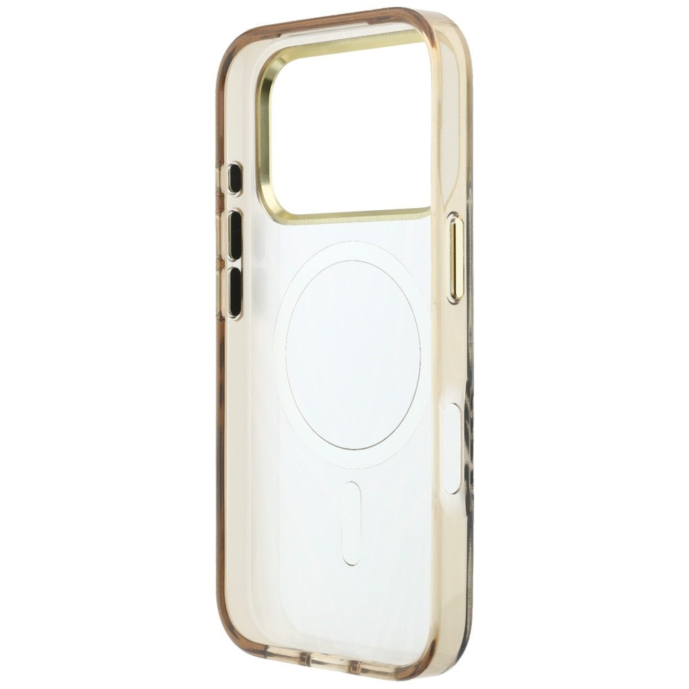 MagSafe futrola za Apple iPhone 18 Pro Max / 17 Pro Max, Guess, Zebra Glitter Triangle Logo, Zlatna