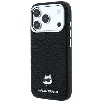 MagSafe maska za Apple iPhone 18 Pro Max / 17 Pro Max, Karl Lagerfeld, Grained Choupette Head Metal, crna