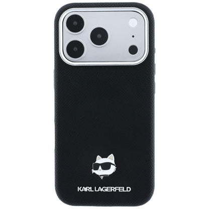 MagSafe maska za Apple iPhone 18 Pro Max / 17 Pro Max, Karl Lagerfeld, Grained Choupette Head Metal, crna