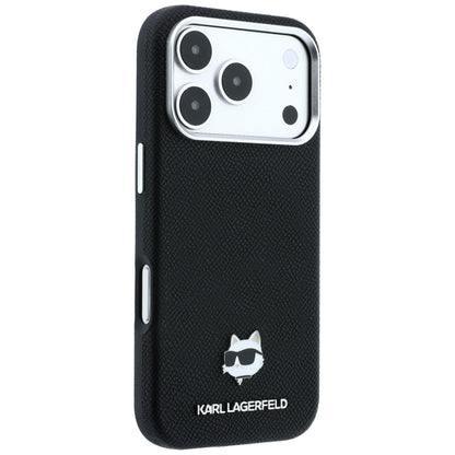 MagSafe maska za Apple iPhone 18 Pro Max / 17 Pro Max, Karl Lagerfeld, Grained Choupette Head Metal, crna