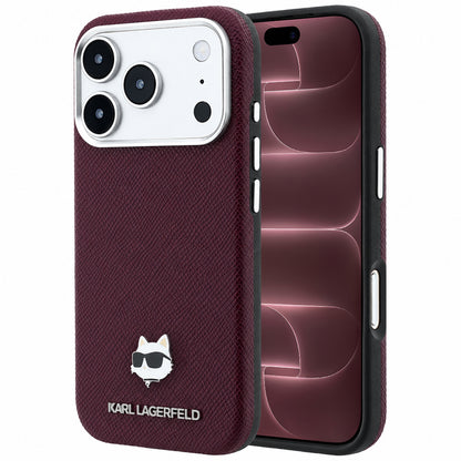 MagSafe futrola za Apple iPhone 18 Pro Max / 17 Pro Max, Karl Lagerfeld, Grained Choupette Head, Bordo