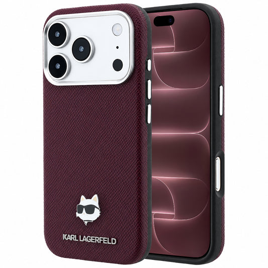 MagSafe futrola za Apple iPhone 18 Pro Max / 17 Pro Max, Karl Lagerfeld, Grained Choupette Head, Bordo
