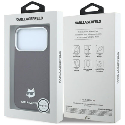 MagSafe futrola za Apple iPhone 18 Pro Max / 17 Pro Max, Karl Lagerfeld, Grained Choupette Head, Bordo
