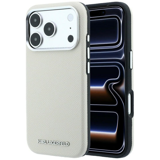 MagSafe futrola za Apple iPhone 18 Pro Max / 17 Pro Max, Karl Lagerfeld, Grained Elongated Logo, Bež