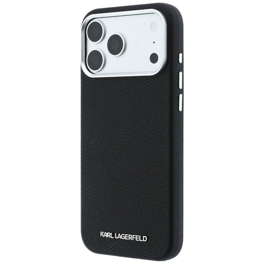 MagSafe futrola za Apple iPhone 18 Pro Max / 17 Pro Max, Karl Lagerfeld, Grained Elongated Logo, Crna
