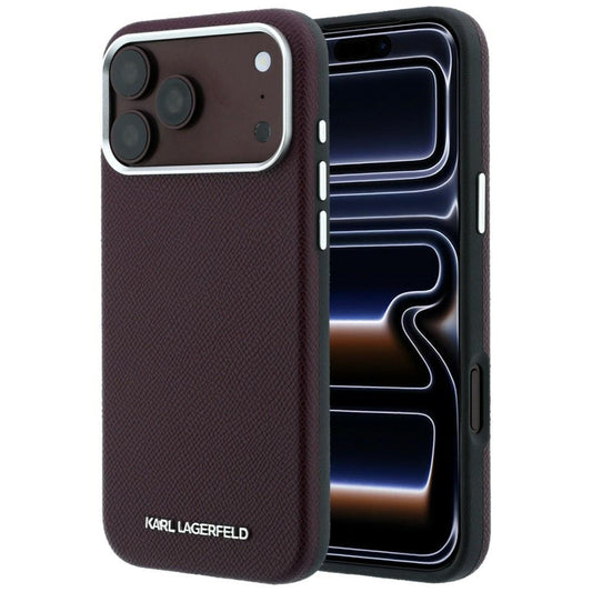 MagSafe futrola za Apple iPhone 18 Pro Max / 17 Pro Max, Karl Lagerfeld, Grained Elongated Logo, Bordo