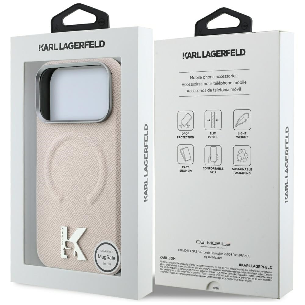 MagSafe futrola za Apple iPhone 18 Pro Max / 17 Pro Max, Karl Lagerfeld, Grained Embossed Ring, Bež