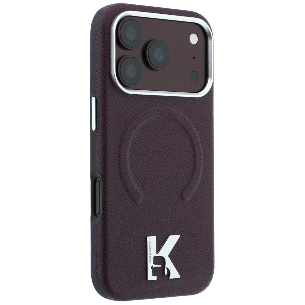 MagSafe futrola za Apple iPhone 18 Pro Max / 17 Pro Max, Karl Lagerfeld, Grained Embossed Ring, Bordo