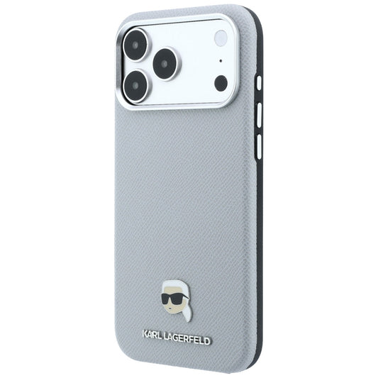 MagSafe futrola za Apple iPhone 18 Pro Max / 17 Pro Max, Karl Lagerfeld, Grained Karl Head's Metal, Siva
