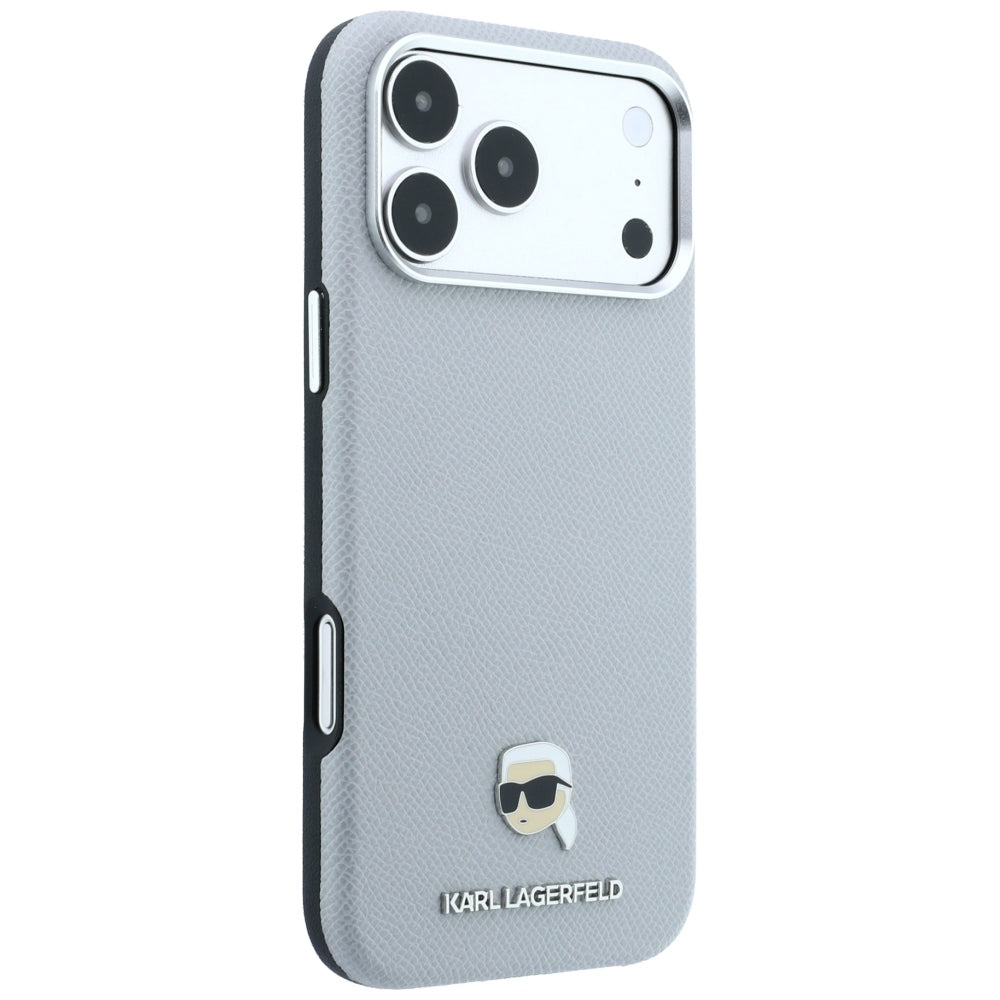 MagSafe futrola za Apple iPhone 18 Pro Max / 17 Pro Max, Karl Lagerfeld, Grained Karl Head's Metal, Siva