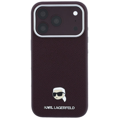MagSafe futrola za Apple iPhone 18 Pro Max / 17 Pro Max, Karl Lagerfeld, Grained Karl Head's Metal, Bordo
