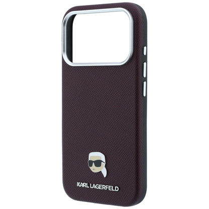 MagSafe futrola za Apple iPhone 18 Pro Max / 17 Pro Max, Karl Lagerfeld, Grained Karl Head's Metal, Bordo
