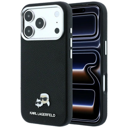 MagSafe futrola za Apple iPhone 18 Pro Max / 17 Pro Max, Karl Lagerfeld, Grained KC Heads, Crna