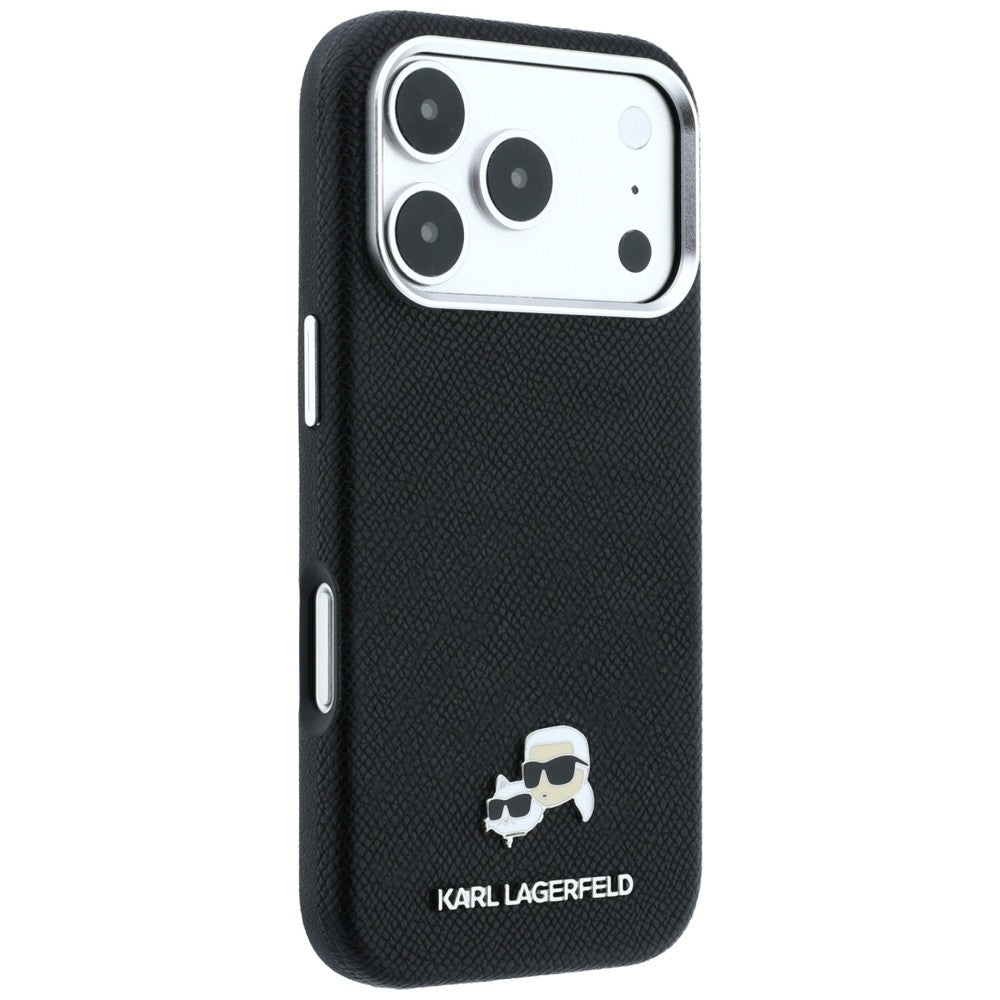 MagSafe futrola za Apple iPhone 18 Pro Max / 17 Pro Max, Karl Lagerfeld, Grained KC Heads, Crna