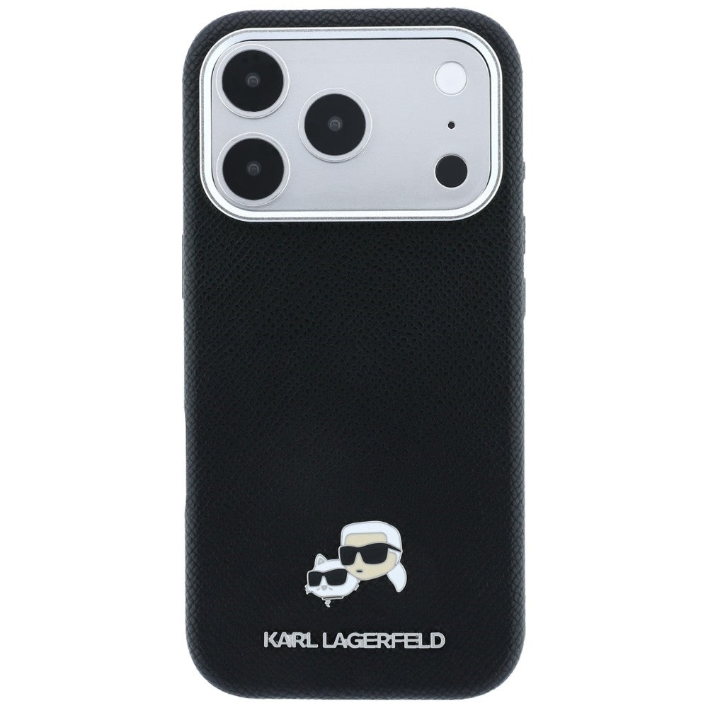 MagSafe futrola za Apple iPhone 18 Pro Max / 17 Pro Max, Karl Lagerfeld, Grained KC Heads, Crna