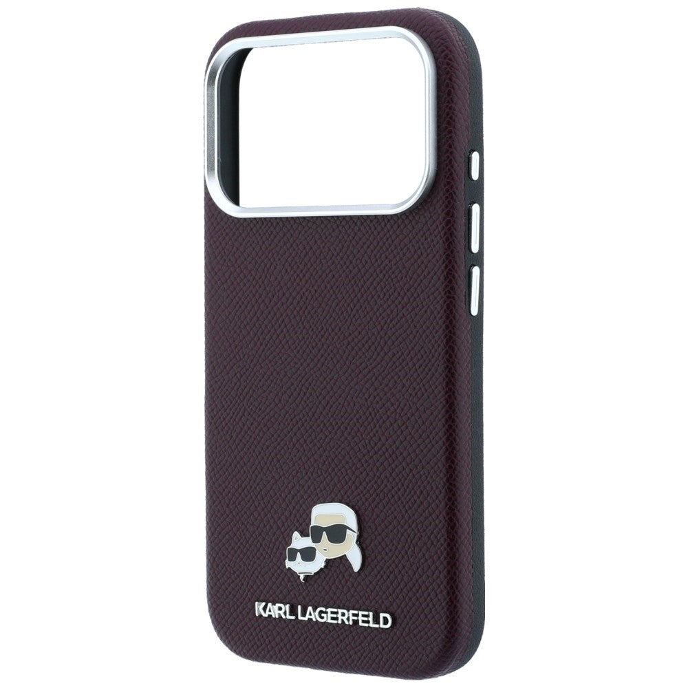 MagSafe futrola za Apple iPhone 18 Pro Max / 17 Pro Max, Karl Lagerfeld, Grained KC Heads, Bordo