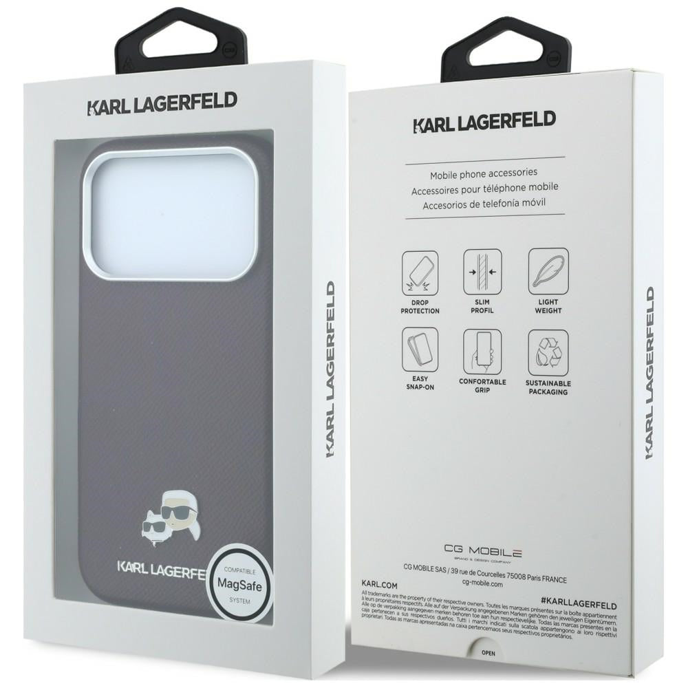 MagSafe futrola za Apple iPhone 18 Pro Max / 17 Pro Max, Karl Lagerfeld, Grained KC Heads, Bordo