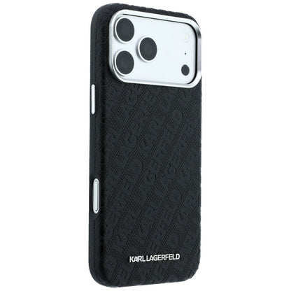 MagSafe futrola za Apple iPhone 18 Pro Max / 17 Pro Max, Karl Lagerfeld, Grained Metal Logo, Crna