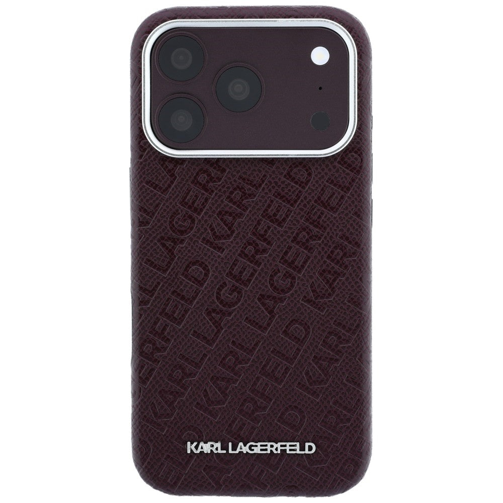 MagSafe futrola za Apple iPhone 18 Pro Max / 17 Pro Max, Karl Lagerfeld, Grained Metal Logo, Bordo