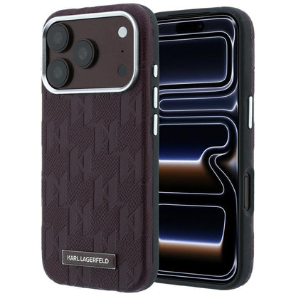 MagSafe futrola za Apple iPhone 18 Pro Max / 17 Pro Max, Karl Lagerfeld, Grained Mono Resin Logo, Bordo