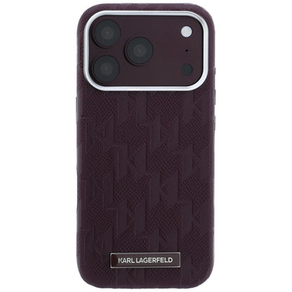 MagSafe futrola za Apple iPhone 18 Pro Max / 17 Pro Max, Karl Lagerfeld, Grained Mono Resin Logo, Bordo