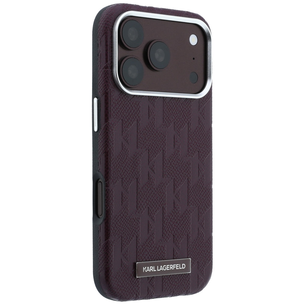 MagSafe futrola za Apple iPhone 18 Pro Max / 17 Pro Max, Karl Lagerfeld, Grained Mono Resin Logo, Bordo