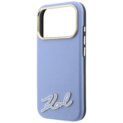 MagSafe maska za Apple iPhone 18 Pro Max / 17 Pro Max, Karl Lagerfeld, Grained Resin Sign Logo, plava