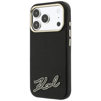 MagSafe maska za Apple iPhone 18 Pro Max / 17 Pro Max, Karl Lagerfeld, Grained Resin Sign Logo, crna