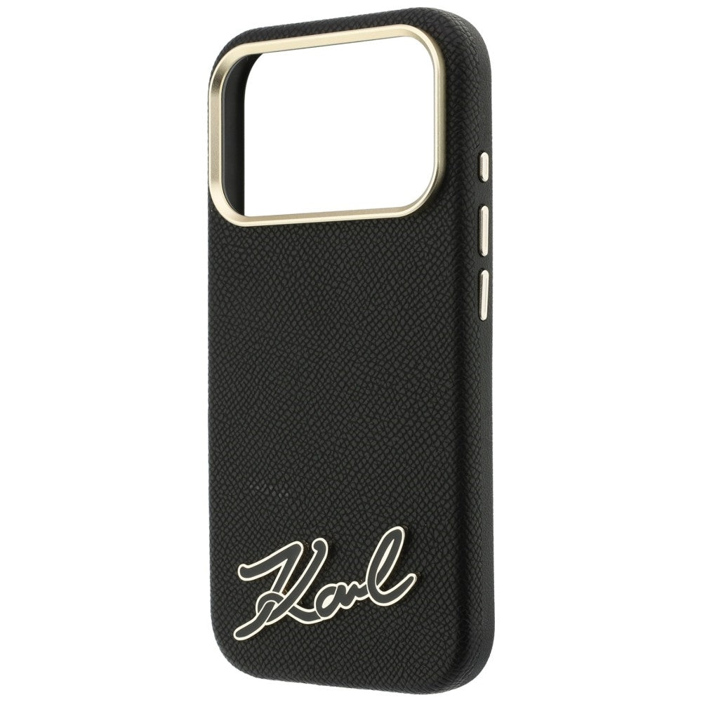 MagSafe maska za Apple iPhone 18 Pro Max / 17 Pro Max, Karl Lagerfeld, Grained Resin Sign Logo, crna