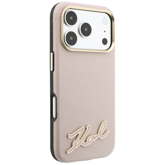 MagSafe maska za Apple iPhone 18 Pro Max / 17 Pro Max, Karl Lagerfeld, Grained Resin Sign Logo, roze