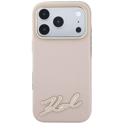 MagSafe maska za Apple iPhone 18 Pro Max / 17 Pro Max, Karl Lagerfeld, Grained Resin Sign Logo, roze