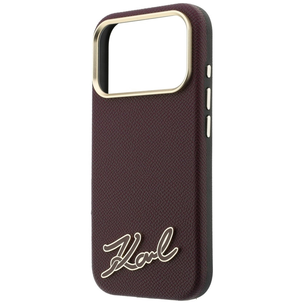 MagSafe futrola za Apple iPhone 18 Pro Max / 17 Pro Max, Karl Lagerfeld, Grained Resin Sign Logo, Bordo