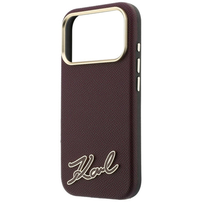 MagSafe futrola za Apple iPhone 18 Pro Max / 17 Pro Max, Karl Lagerfeld, Grained Resin Sign Logo, Bordo