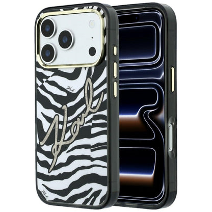 MagSafe futrola za Apple iPhone 18 Pro Max / 17 Pro Max, Karl Lagerfeld, HC IML Signature Zebra Glitter Gold, Crna