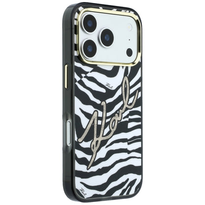 MagSafe futrola za Apple iPhone 18 Pro Max / 17 Pro Max, Karl Lagerfeld, HC IML Signature Zebra Glitter Gold, Crna