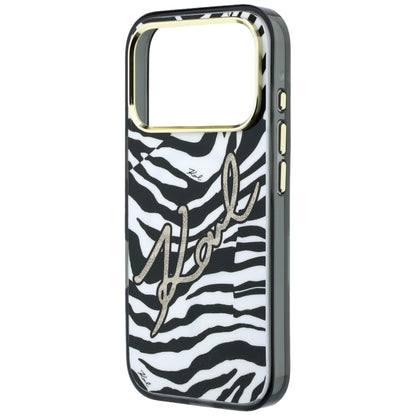 MagSafe futrola za Apple iPhone 18 Pro Max / 17 Pro Max, Karl Lagerfeld, HC IML Signature Zebra Glitter Gold, Crna