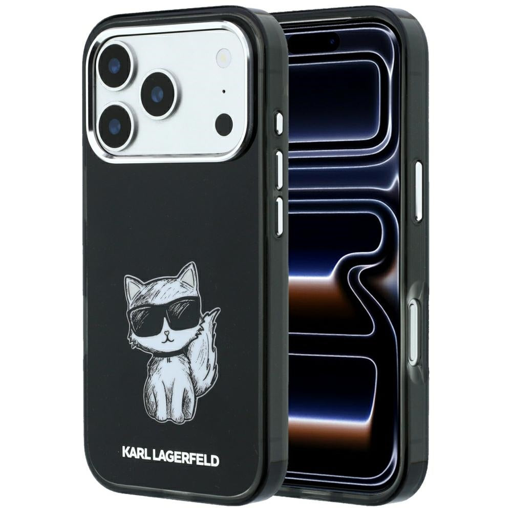 MagSafe futrola za Apple iPhone 18 Pro Max / 17 Pro Max, Karl Lagerfeld, IML Choupette Body Sketch Print, Crna
